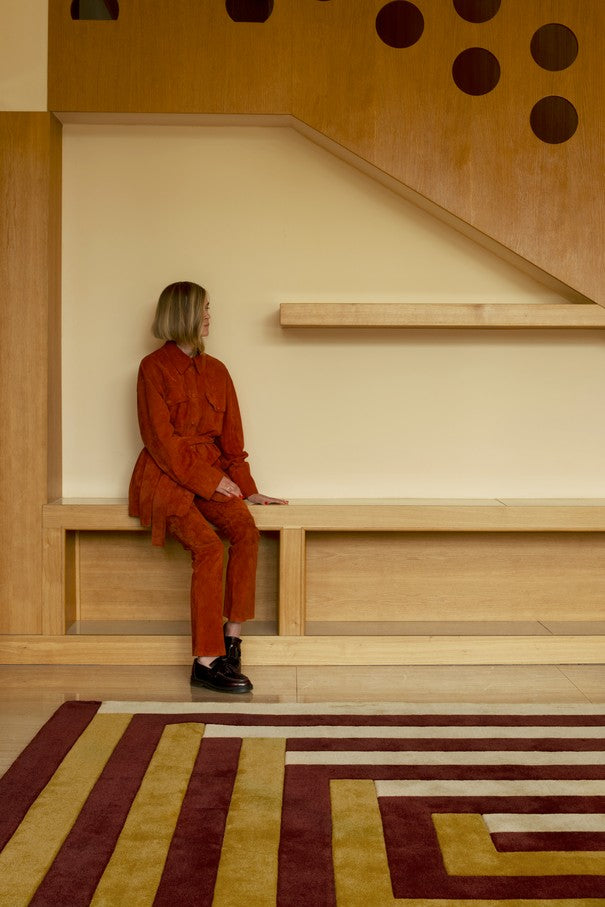 Layered Teklan Labyrinth Mulberry Sand