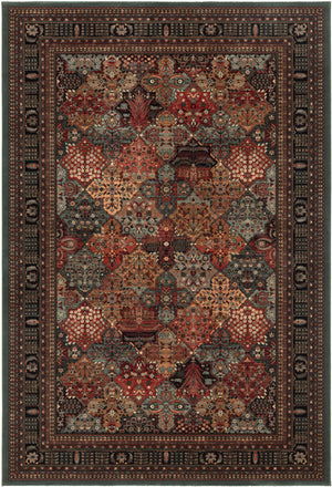 Decorative rug with intricate pattern and border