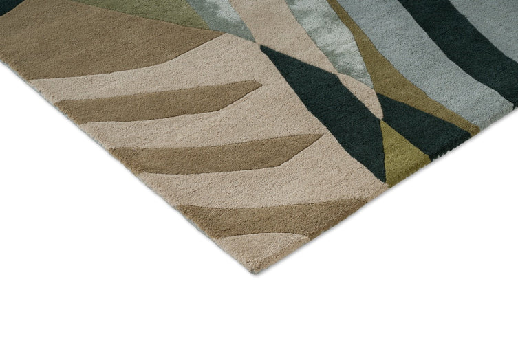 Harlequin Atelier Lagoon vloerkleed, detail van hoek en pool