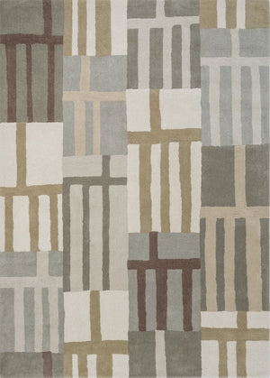 Harlequin Monolith Sandstone vloerkleed in saliegrijs, zand en ivoor, bovenaanzicht