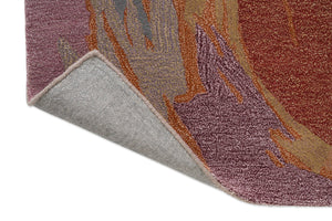 Harlequin Saltillo Rosewood vloerkleed, detail van omgeslagen hoek en rug