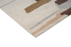 Harlequin Zeal Taupe vloerkleed, detail van hoek en pool