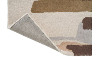 Harlequin Zeal Taupe vloerkleed, detail van omgeslagen hoek en rug