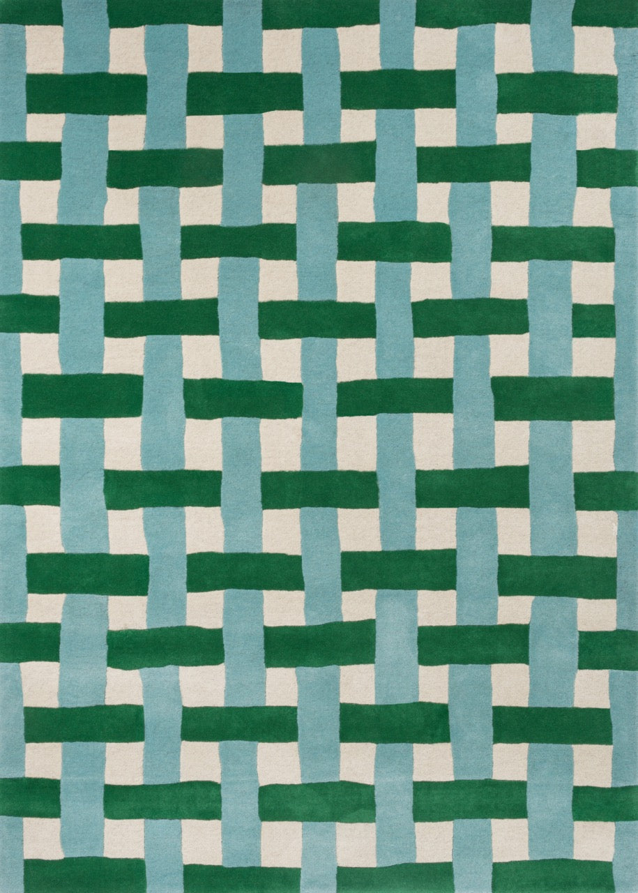 Harlequin Basketweave Emerald Aquamarine 144107