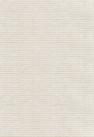 Layered Drift Wool Bone White wit vloerkleed, detail van de geribde wol