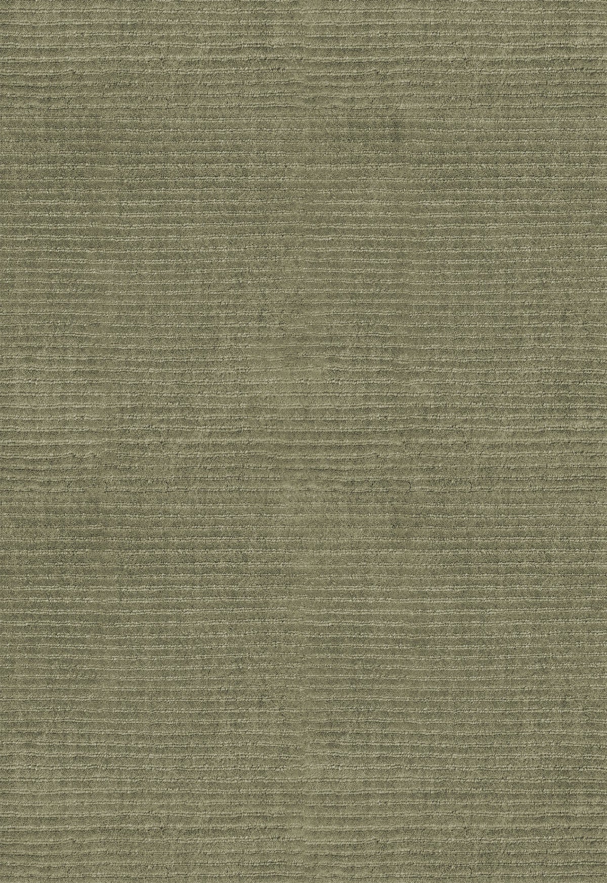 Layered Drift Wool Olive olijfgroen wol vloerkleed, detail van de geribde wol