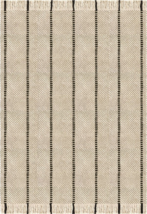 Layered Cord Black White gestreept vloerkleed, bovenaanzicht