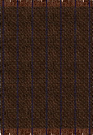 Layered Cord Blue Brown bruin wollen vloerkleed, bovenaanzicht
