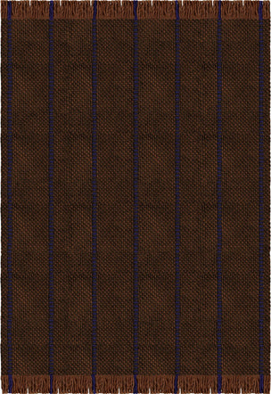 Layered Cord Blue Brown bruin wollen vloerkleed, bovenaanzicht