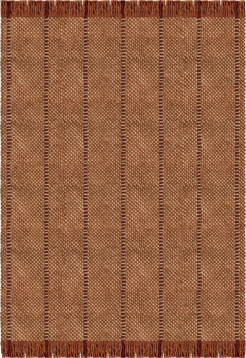 Layered Cord Burgundy Rust roestoranje vloerkleed, bovenaanzicht