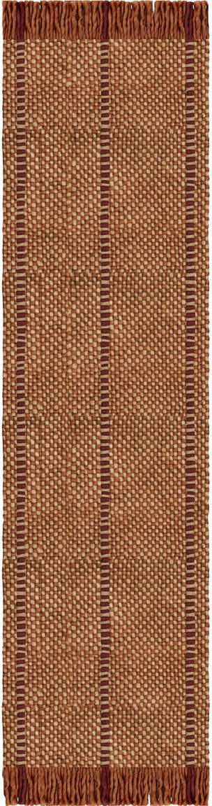 Layered Cord Burgundy Rust roestoranje vloerkleed, loper, bovenaanzicht
