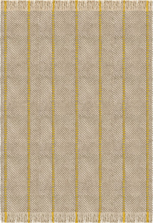 Layered Cord Yellow Oatmeal gestreept vloerkleed, bovenaanzicht