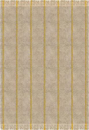 Layered Cord Yellow Oatmeal gestreept vloerkleed, bovenaanzicht