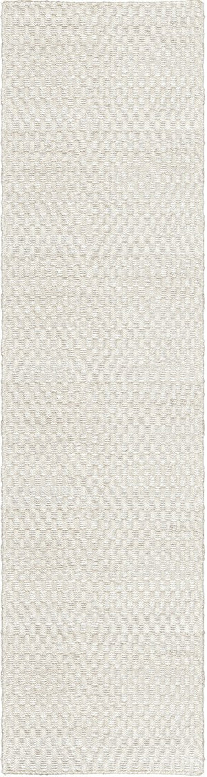 Layered Barley Bone White jute vloerkleed, loper, bovenaanzicht