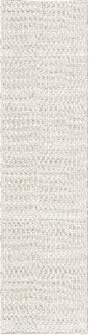 Layered Barley Bone White jute vloerkleed, loper, bovenaanzicht