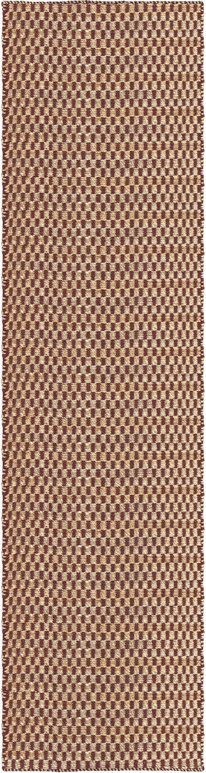 Layered Barley Burgundy wijnrood jute vloerkleed, loper, bovenaanzicht
