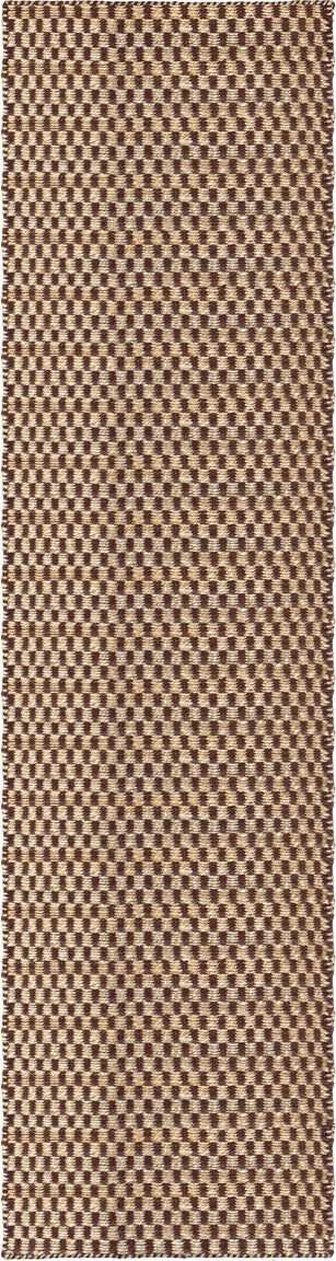 Layered Barley Chestnut kastanjebruin vloerkleed, loper, bovenaanzicht