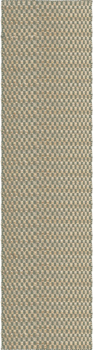 Layered Barley Sage saliegroen jute vloerkleed, loper, bovenaanzicht