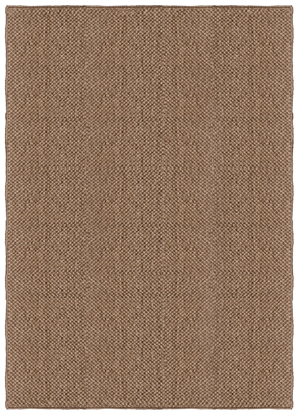 Layered Basket Weave Sisal Brown bruin vloerkleed, bovenaanzicht