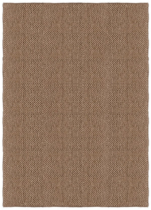 Layered Basket Weave Sisal Brown bruin vloerkleed, bovenaanzicht