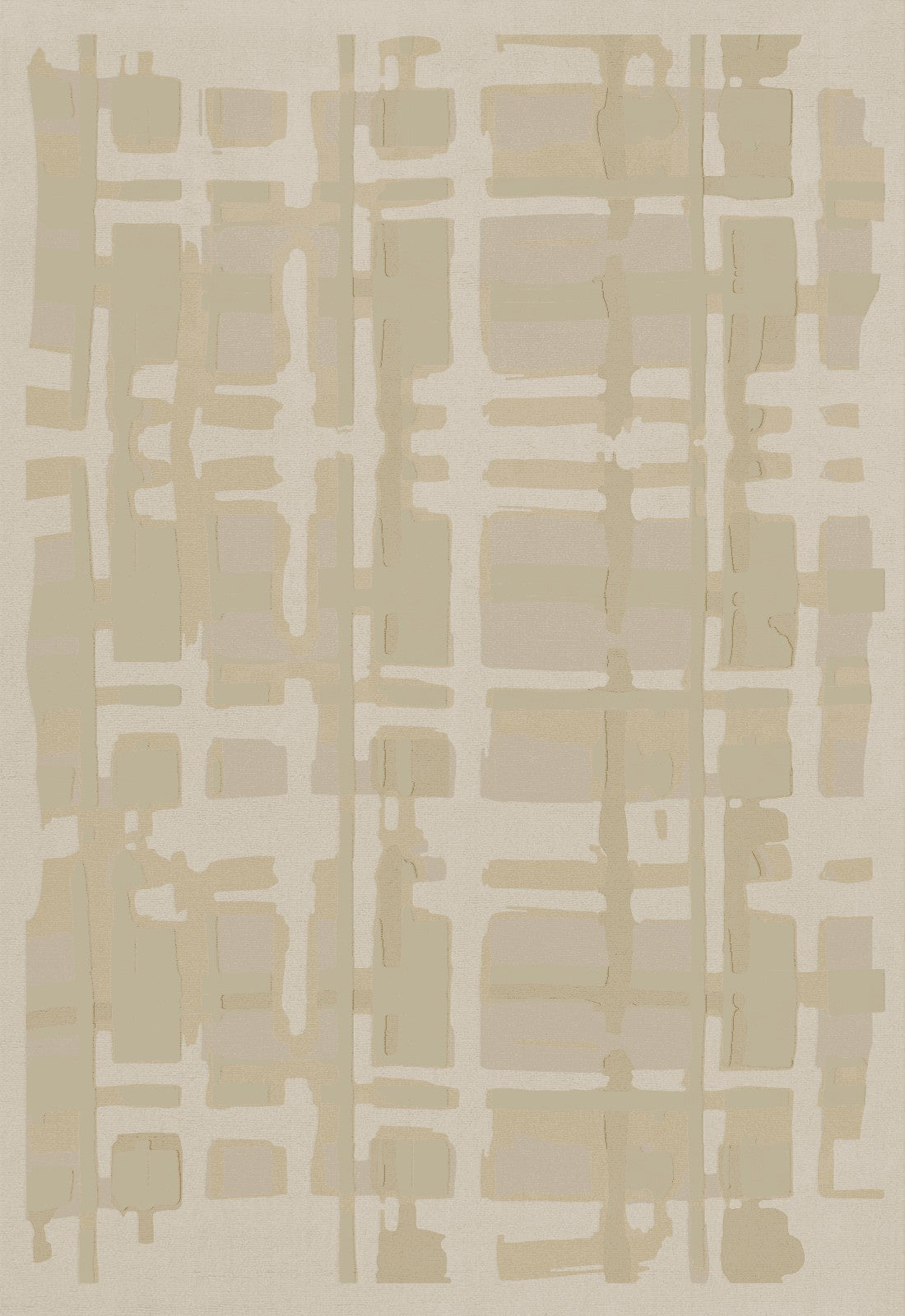 Layered Collina Strada Plaid Haze beige vloerkleed, bovenaanzicht