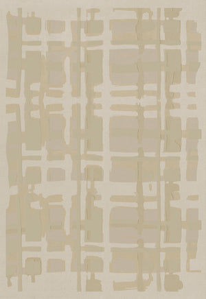 Layered Collina Strada Plaid Haze beige vloerkleed, bovenaanzicht