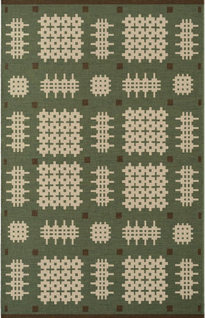 Layered Tom Morris Ryg Bardsey Green vloerkleed, bovenaanzicht