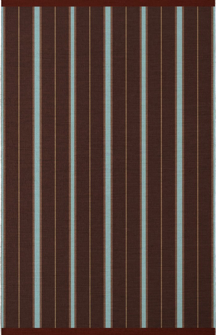Layered Racer Stripe Betty Brown wollen vloerkleed, bovenaanzicht