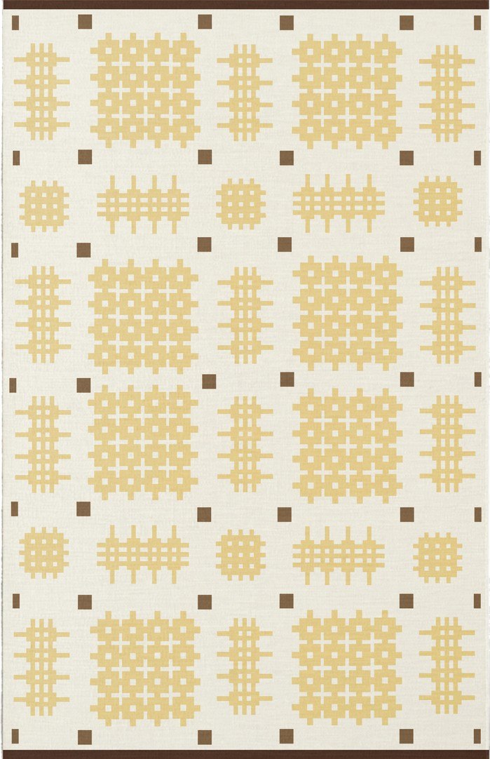 Layered Tom Morris Ryg Dandelion geel vloerkleed, bovenaanzicht