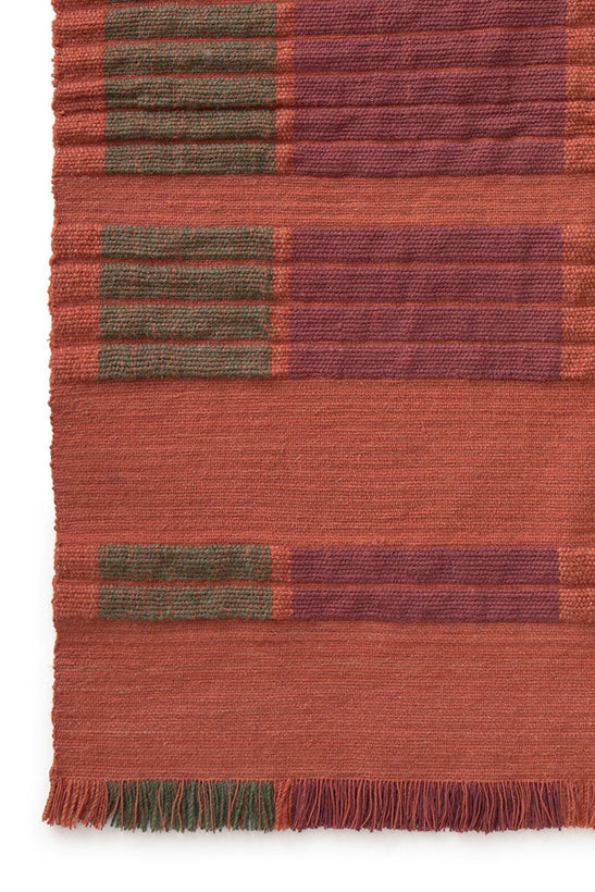 Lorena Canals Columns Sienna rood vloerkleed, detail