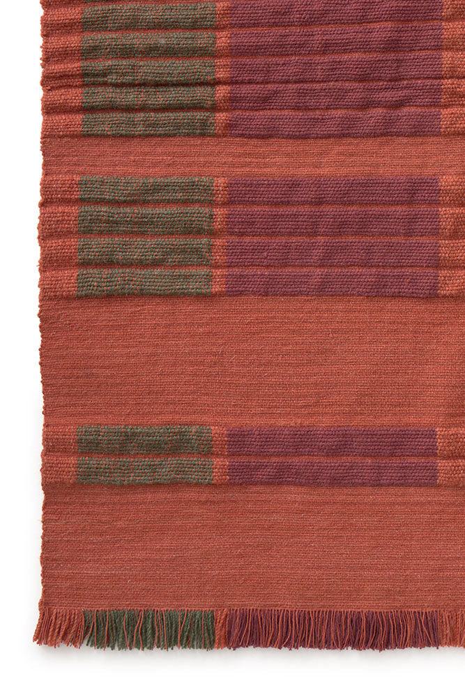 Lorena Canals Columns Sienna rood vloerkleed, detail