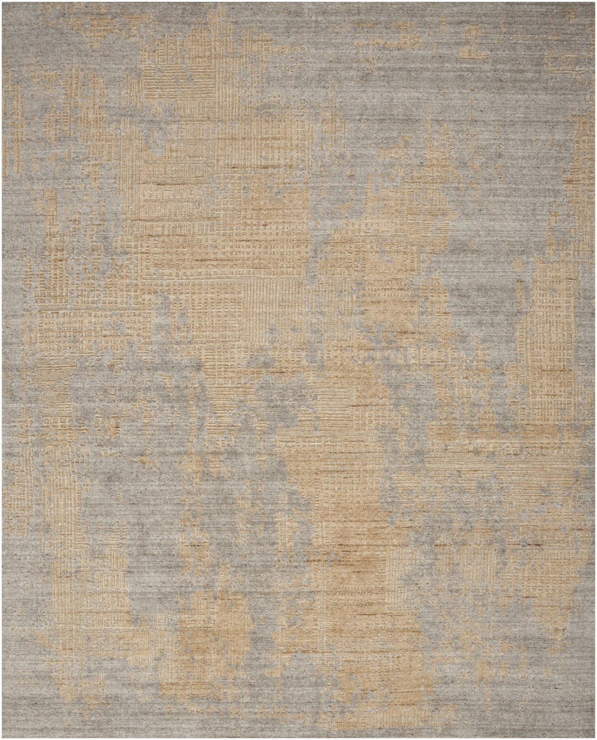 Nourison Harmony HAY05 Grey Gold vloerkleed, bovenaanzicht