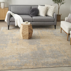 Nourison Harmony HAY05 Grey Gold vloerkleed, in een interieur