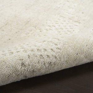 Nourison Harmony HAY07 Ivory ivoorwit vloerkleed, textuur van de pool