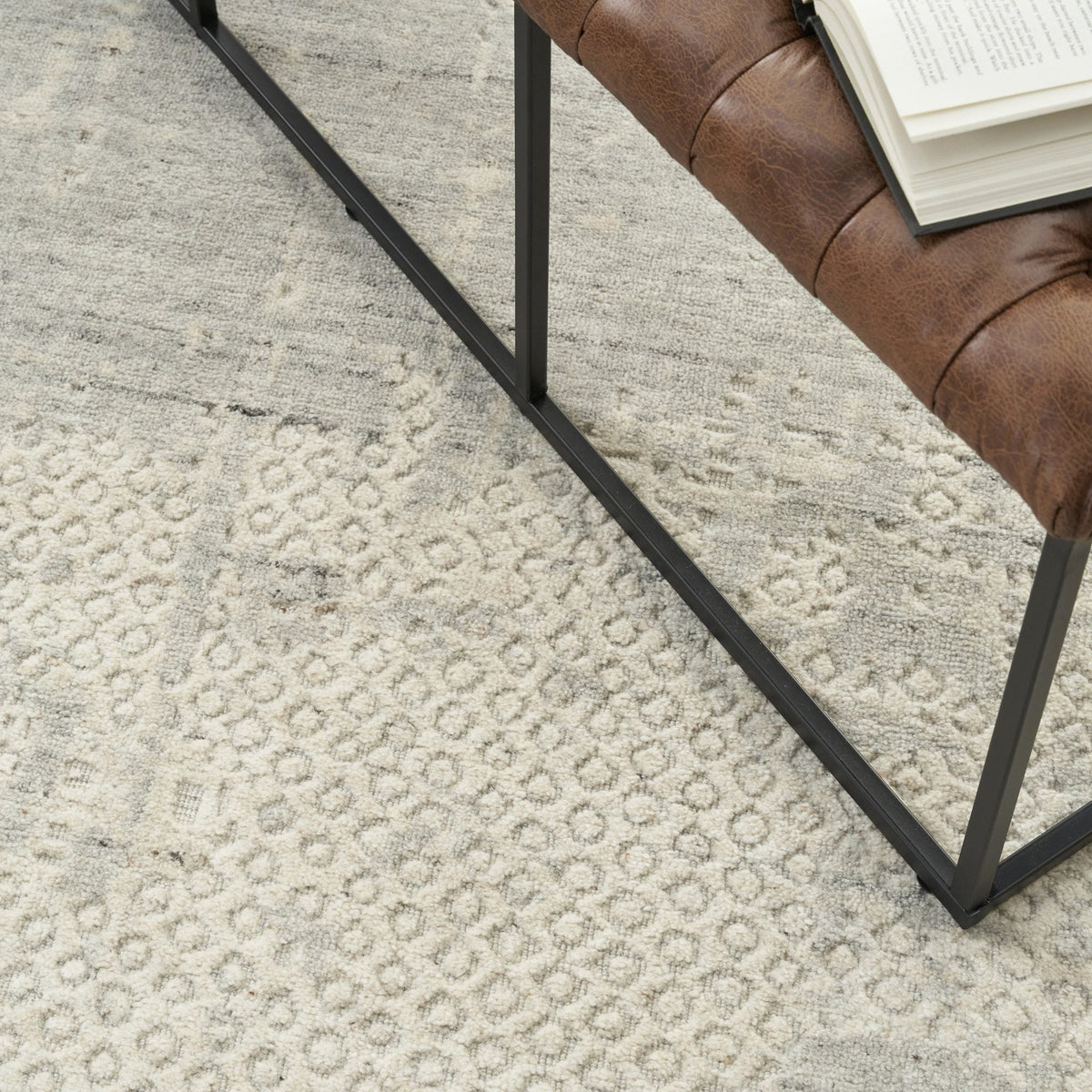 Nourison Harmony HAY04 Ivory Grey vloerkleed, detail