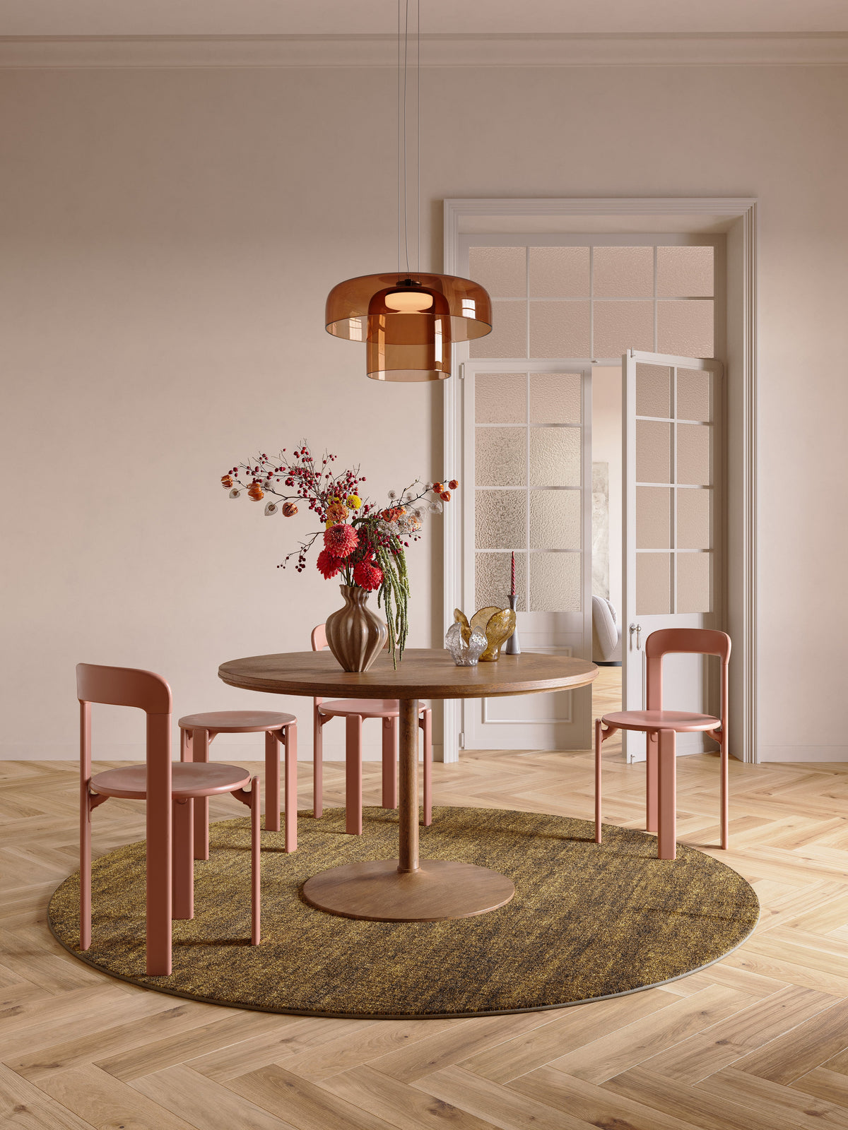 Tapison Home Torino vloerkleed cognac, in een interieur