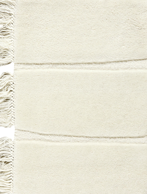 Massimo Atoll Cream handgetuft vloerkleed, detail van de franjes