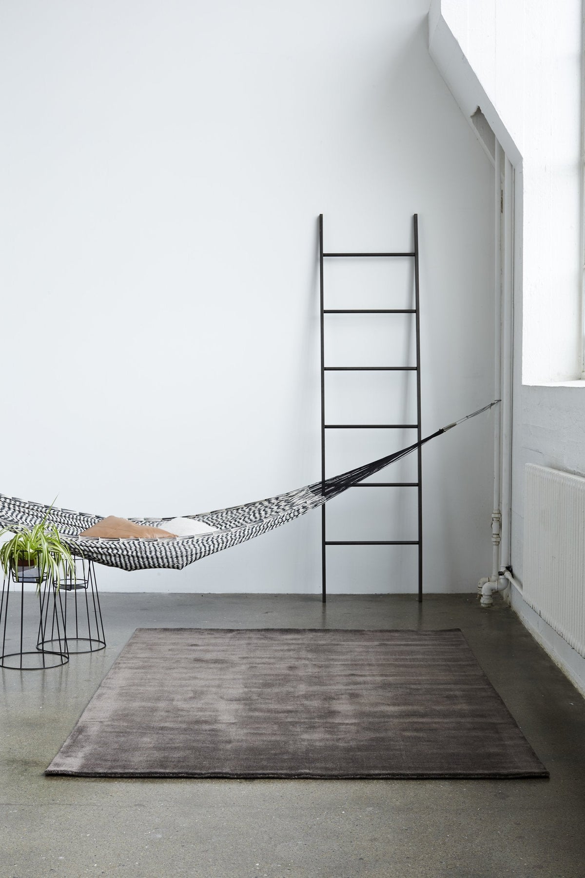 Massimo Earth Bamboo Warm Grey taupe tapijt, in een interieur