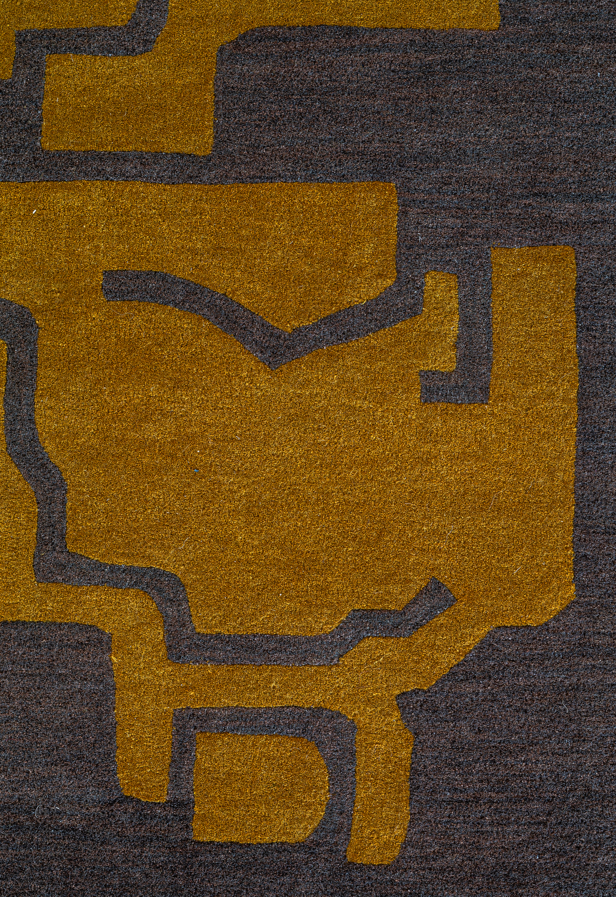 Massimo Structures Fragment 1 geel tapijt, detail van de hoek