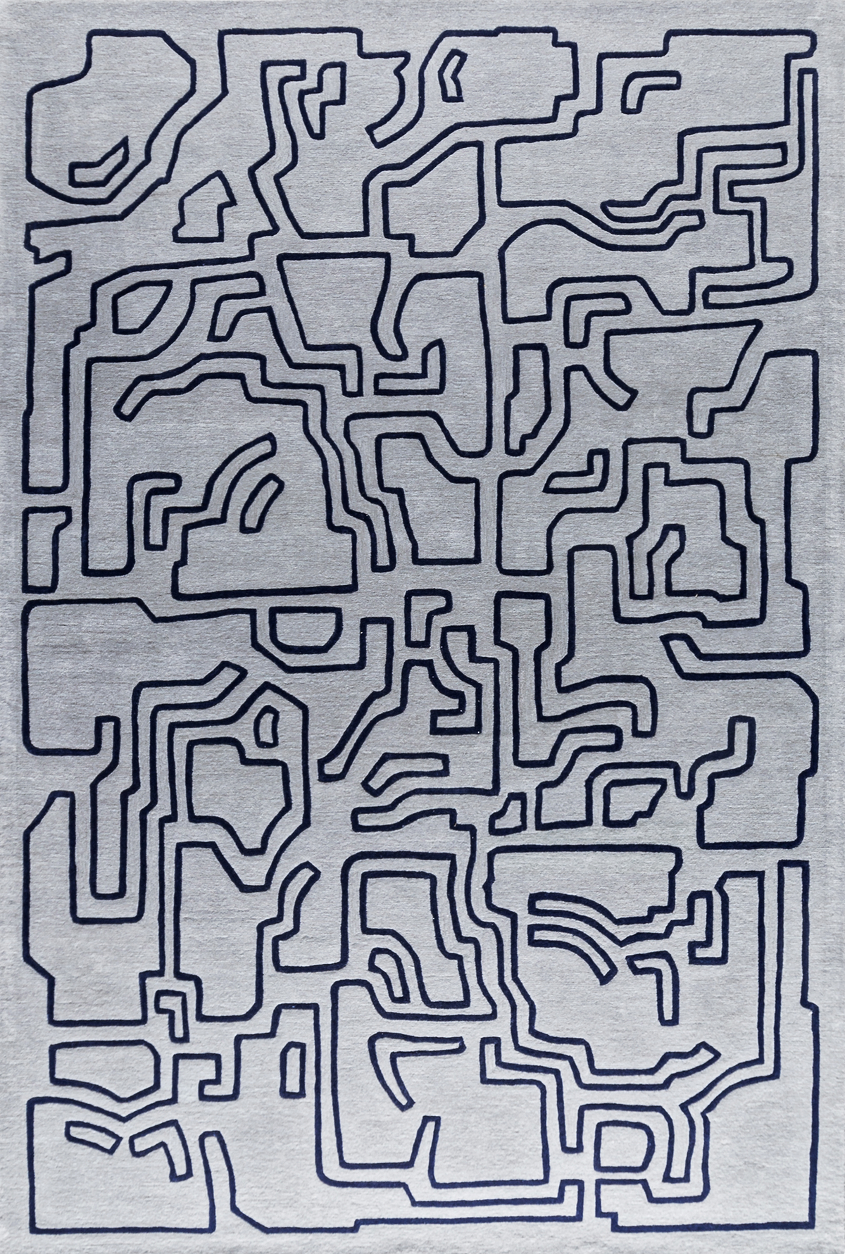 Massimo Structures Fragment 2 blauw tapijt, bovenaanzicht