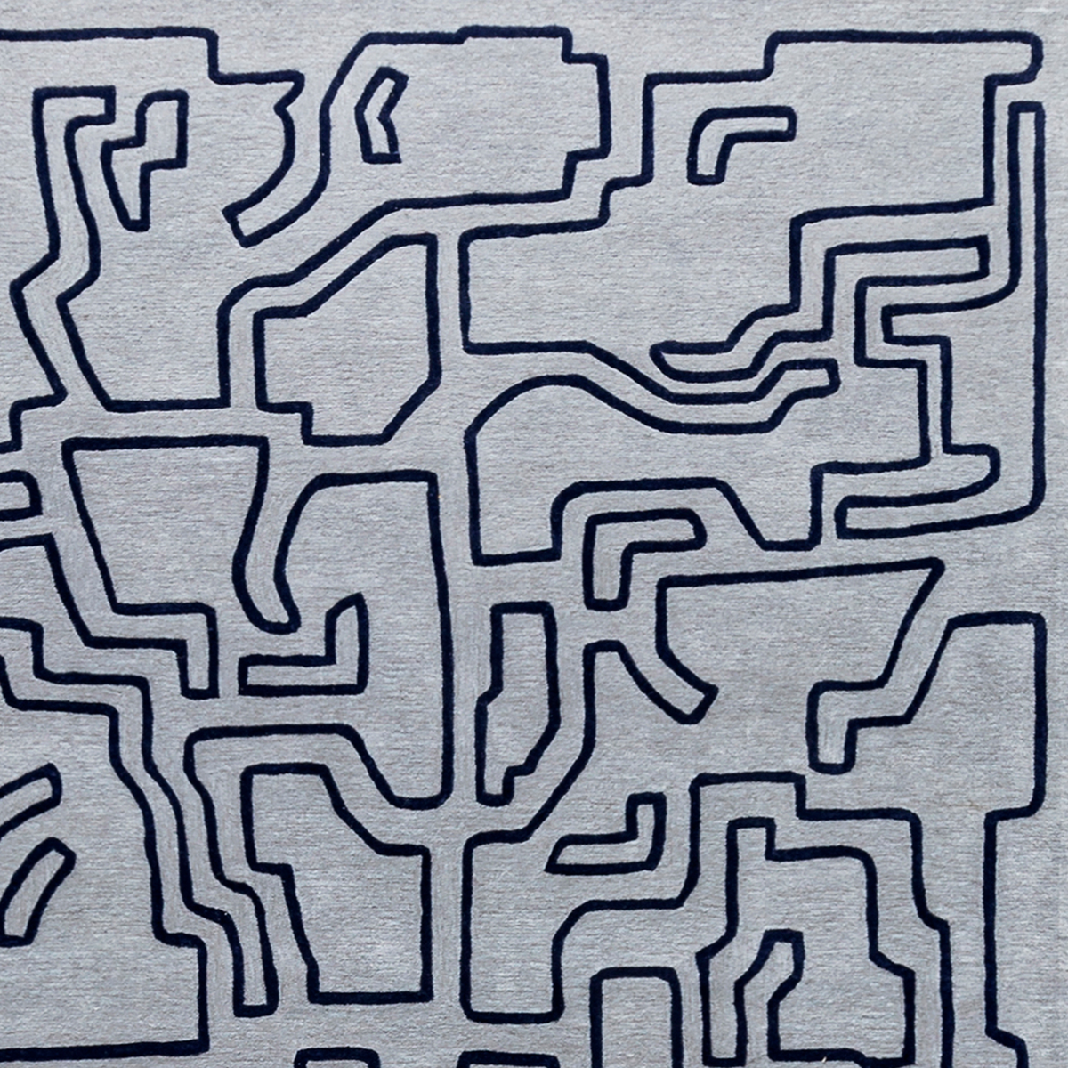 Massimo Structures Fragment 2 blauw tapijt, detail van het oppervlak