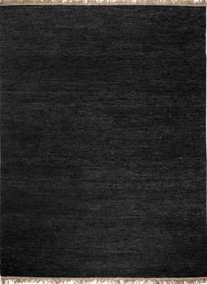 Massimo Sumace Black jute vloerkleed, bovenaanzicht