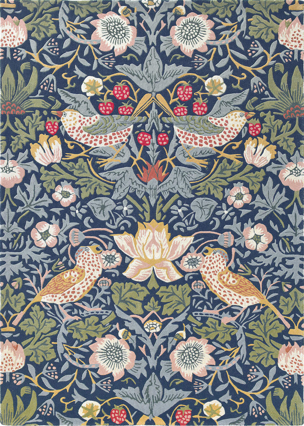 Morris & Co | Strawberry Thief Indigo 27708 | Carpet | Online Tapijten