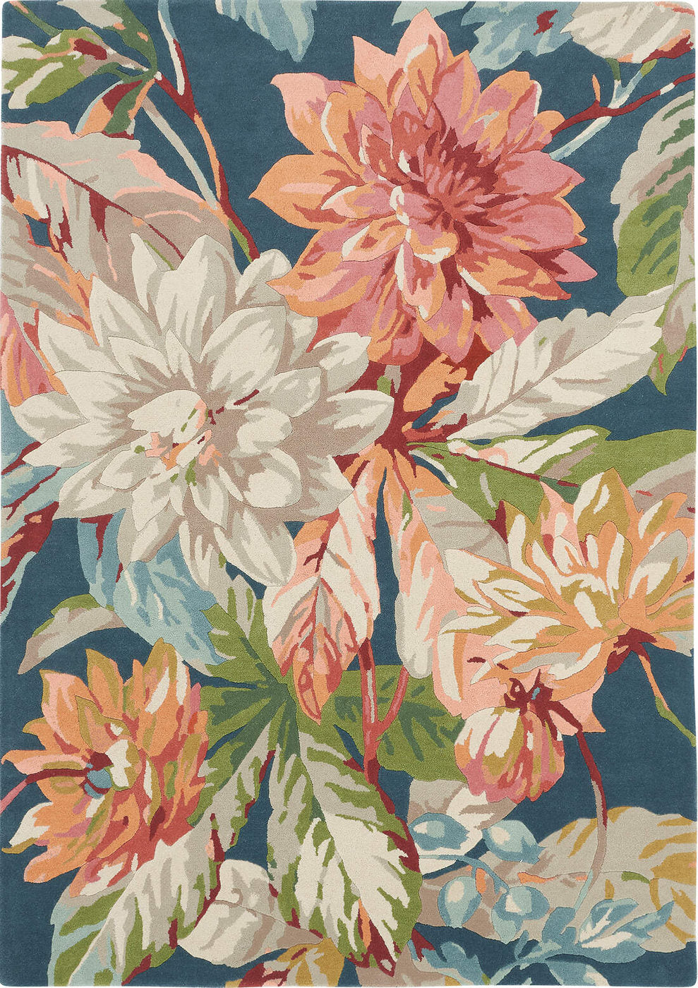 Sanderson | Dahlia & Rosehip Teal 050608 | Carpet | Online Tapijten